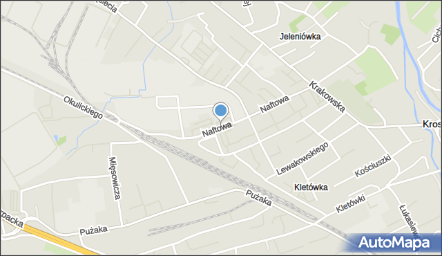 Krosno, Naftowa, mapa Krosna