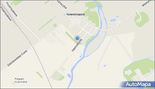 Krzepice powiat kłobucki, Nadrzeczna, mapa Krzepice powiat kłobucki