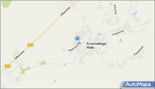 Krzynowłoga Mała, Nadrzeczna, mapa Krzynowłoga Mała