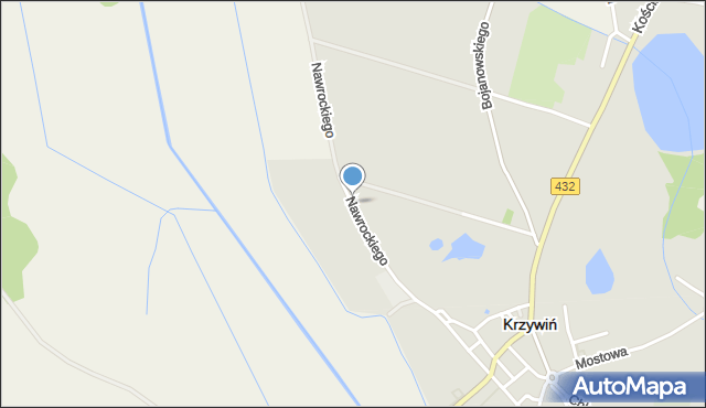 Krzywiń, Nawrockiego, ks., mapa Krzywiń