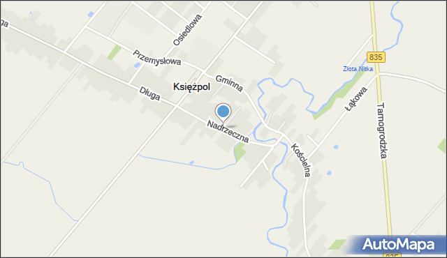 Księżpol, Nadrzeczna, mapa Księżpol