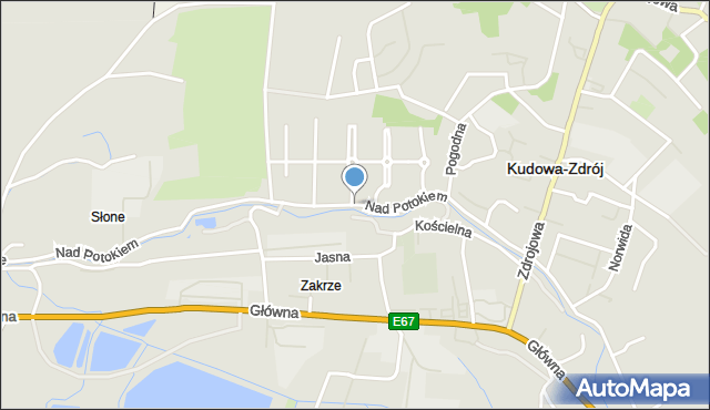 Kudowa-Zdrój, Nad Potokiem, mapa Kudowa-Zdrój