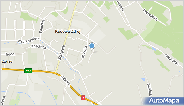 Kudowa-Zdrój, Nałkowskiej Zofii, mapa Kudowa-Zdrój