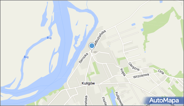 Kuligów, Nadbużańska, mapa Kuligów