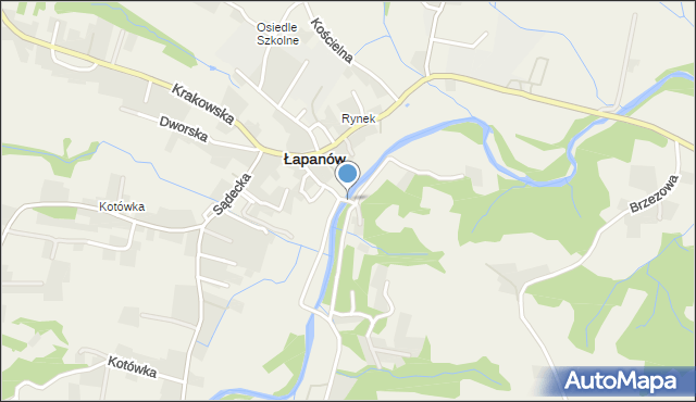 Łapanów, Nad Stradomką, mapa Łapanów