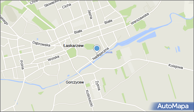 Łaskarzew, Nadrzeczna, mapa Łaskarzew