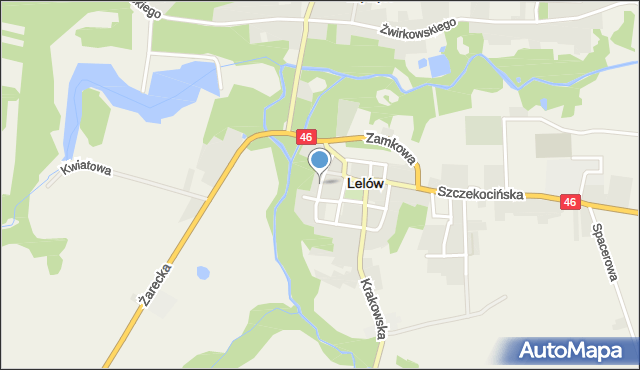 Lelów, Nadrzeczna, mapa Lelów