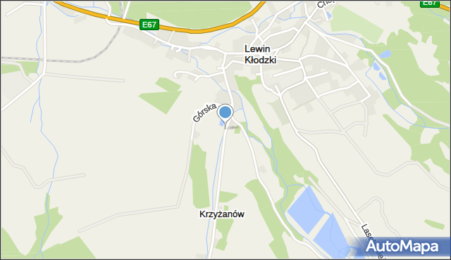 Lewin Kłodzki, Nad Potokiem, mapa Lewin Kłodzki