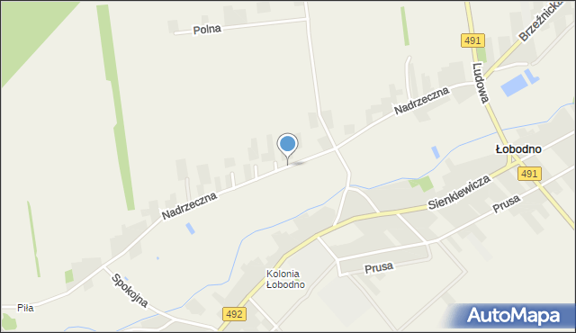Łobodno, Nadrzeczna, mapa Łobodno