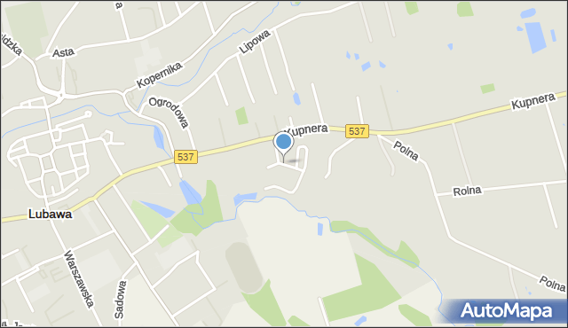 Lubawa, Nad Jesionką, mapa Lubawa