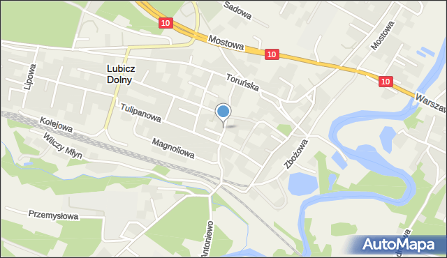 Lubicz Dolny, Narcyzowa, mapa Lubicz Dolny