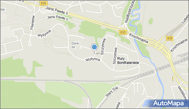 Lublin, Na Przełęczy, mapa Lublina