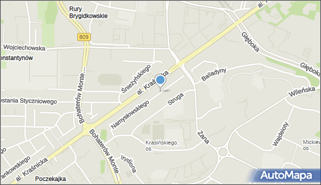 Lublin, Namysłowskiego Karola, mapa Lublina