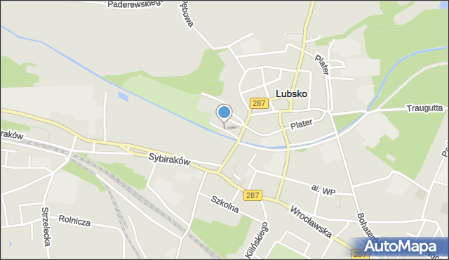 Lubsko, Nadrzeczna, mapa Lubsko