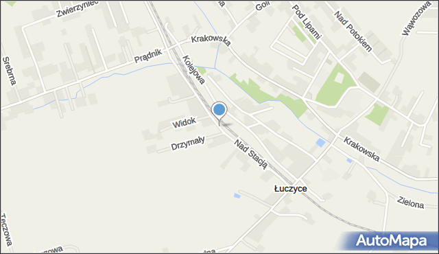 Łuczyce gmina Kocmyrzów-Luborzyca, Nad Stacją, mapa Łuczyce gmina Kocmyrzów-Luborzyca