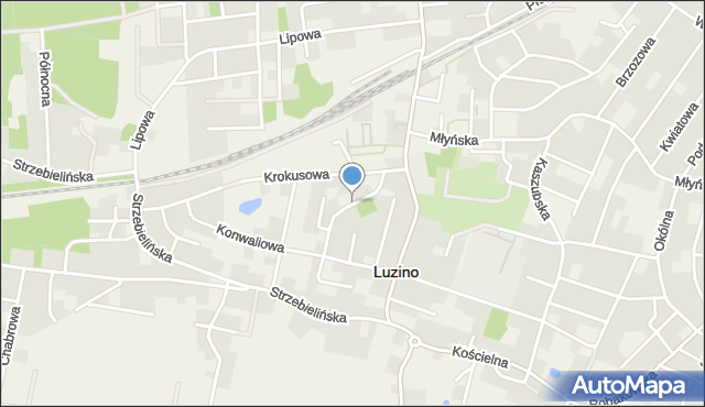 Luzino, Narcyzowa, mapa Luzino