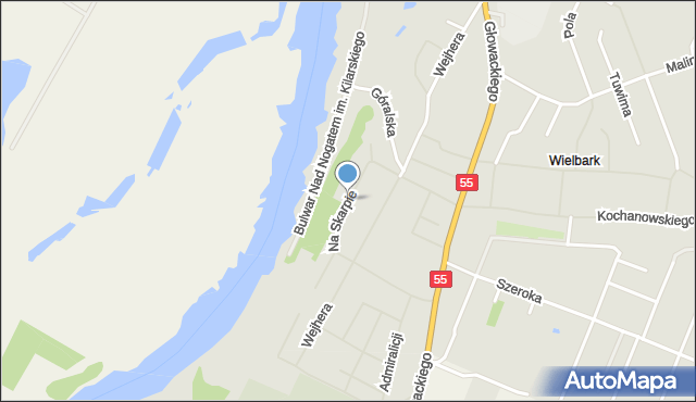 Malbork, Na Skarpie, mapa Malborka