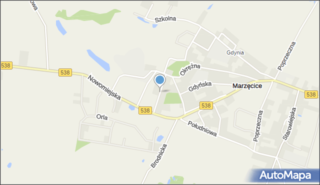 Marzęcice gmina Kurzętnik, Na Stoku, mapa Marzęcice gmina Kurzętnik