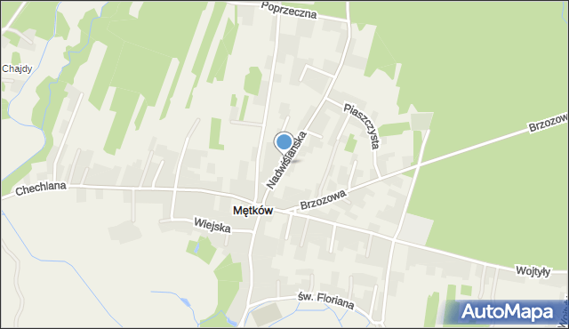 Mętków, Nadwiślańska, mapa Mętków