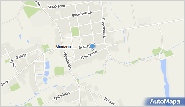 Miedzna, Nadstawna, mapa Miedzna