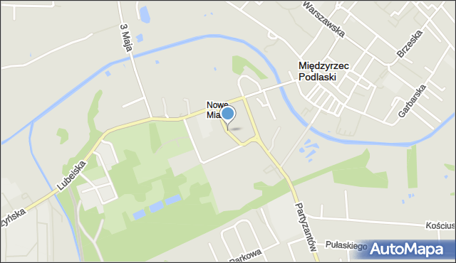 Międzyrzec Podlaski, Narutowicza Gabriela, mapa Międzyrzec Podlaski