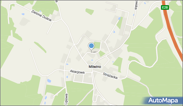 Milwino, Narcyzowa, mapa Milwino