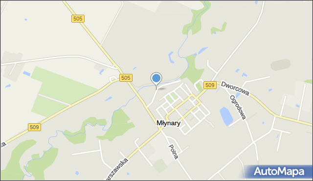 Młynary powiat elbląski, Nad Baudą, mapa Młynary powiat elbląski