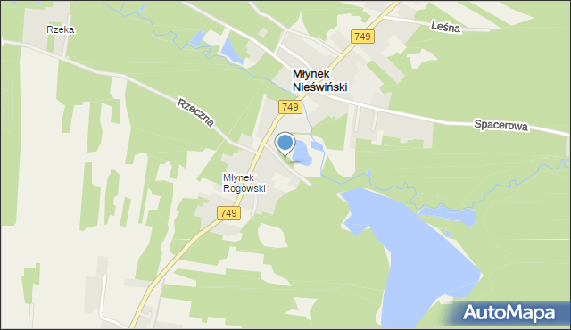 Młynek Nieświński, Nadstawna, mapa Młynek Nieświński