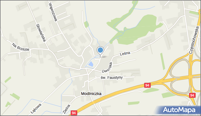 Modlniczka, Nad Potokiem, mapa Modlniczka