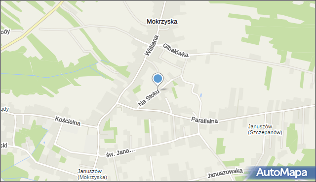 Mokrzyska, Na Stoku, mapa Mokrzyska