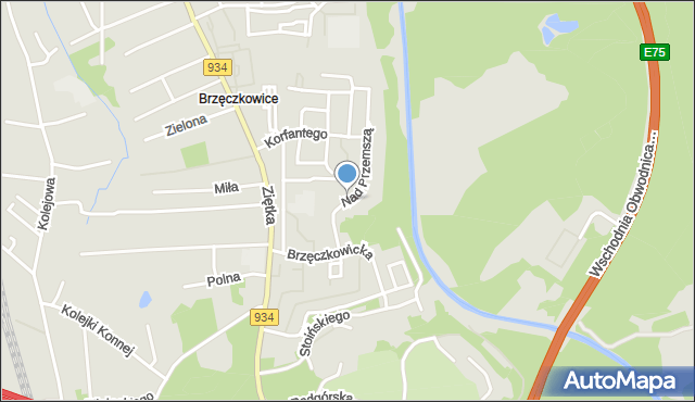 Mysłowice, Nad Przemszą, mapa Mysłowice