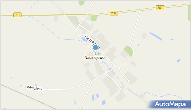 Nadziejewo gmina Czarne, Nadziejewo, mapa Nadziejewo gmina Czarne