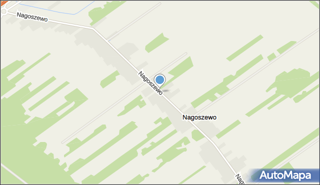Nagoszewo gmina Ostrów Mazowiecka, Nagoszewo, mapa Nagoszewo gmina Ostrów Mazowiecka