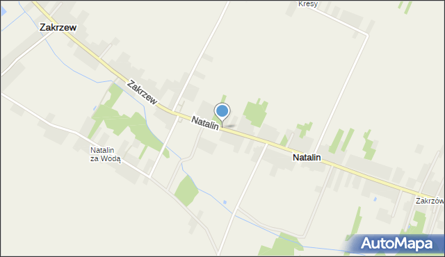 Natalin gmina Zakrzew, Natalin, mapa Natalin gmina Zakrzew