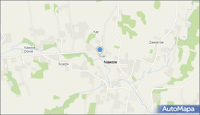 Nawsie gmina Wielopole Skrzyńskie, Nawsie, mapa Nawsie gmina Wielopole Skrzyńskie