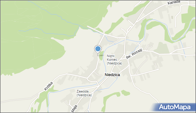 Niedzica, Nadwodnia, mapa Niedzica