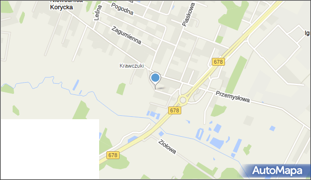 Niewodnica Korycka, Nadrzeczna, mapa Niewodnica Korycka