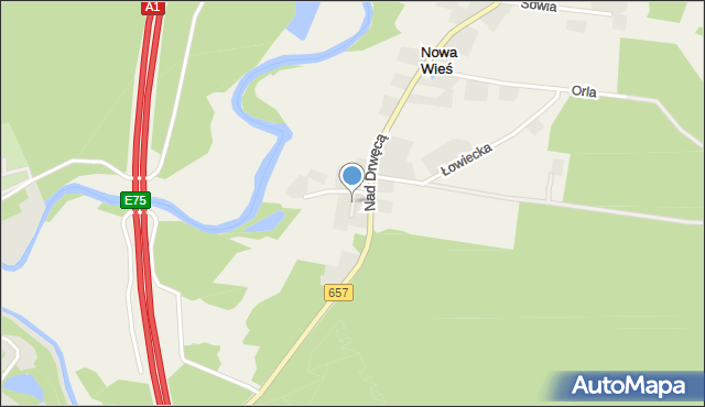 Nowa Wieś gmina Lubicz, Nad Potokiem, mapa Nowa Wieś gmina Lubicz