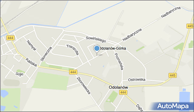 Odolanów powiat ostrowski, Nadbaryczna, mapa Odolanów powiat ostrowski