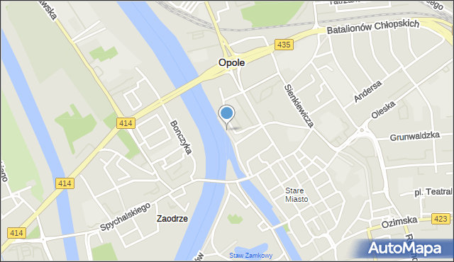 Opole, Nadbrzeżna, mapa Opola