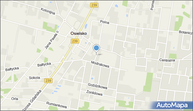 Osielsko, Narcyzowa, mapa Osielsko