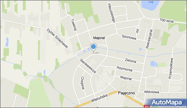 Pajęczno, Narutowicza Gabriela, mapa Pajęczno