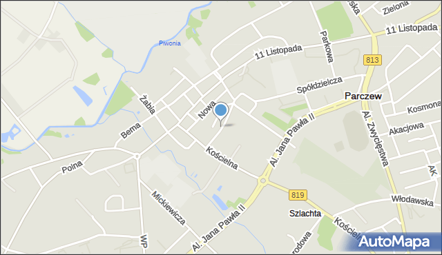 Parczew, Nadwalna, mapa Parczew