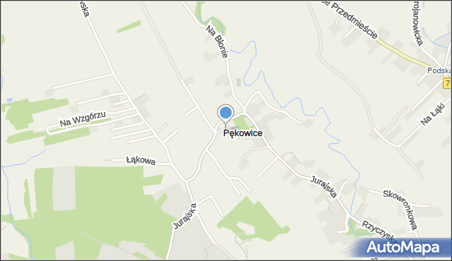 Pękowice, Na Stoku, mapa Pękowice