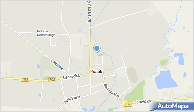 Piątek powiat łęczycki, Nadrzeczna, mapa Piątek powiat łęczycki