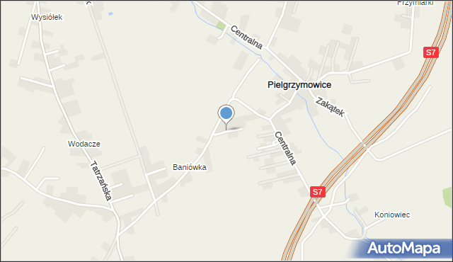 Pielgrzymowice gmina Michałowice, Na Wzgórzu, mapa Pielgrzymowice gmina Michałowice