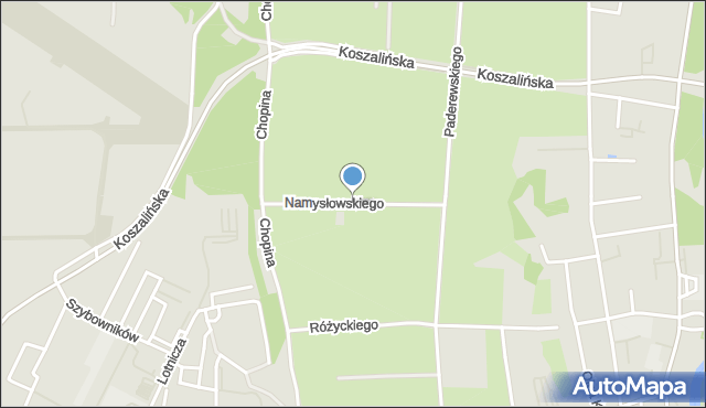 Piła, Namysłowskiego, mapa Piły