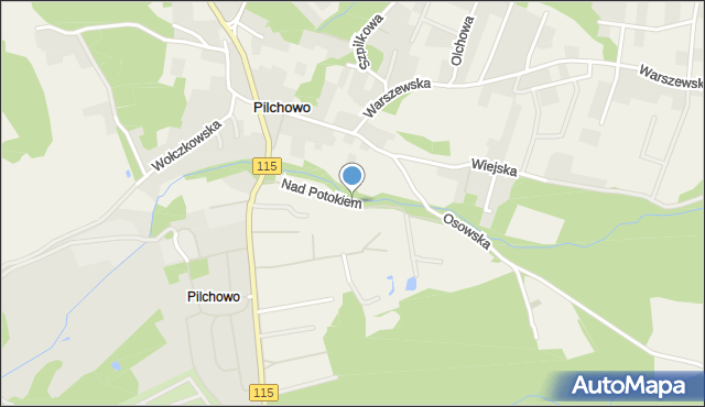 Pilchowo, Nad Potokiem, mapa Pilchowo