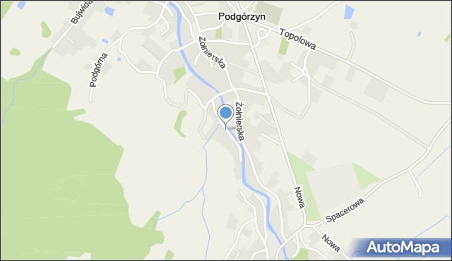 Podgórzyn powiat karkonoski, Nadwodna, mapa Podgórzyn powiat karkonoski