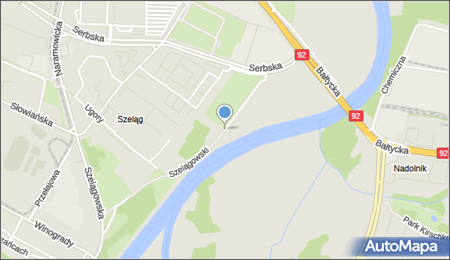 Poznań, Nadbrzeże, mapa Poznania